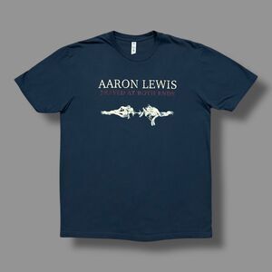 Aaron Lewis Frayed At Both Ends Shirt Band Tee Tour Black Cotton Blend Slim XL